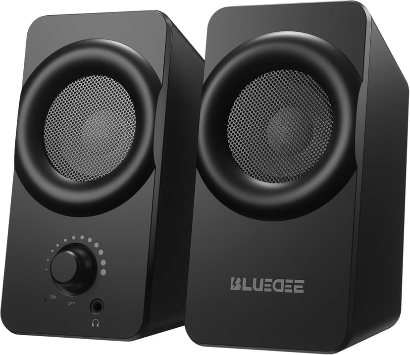 Bluedee Computer Speakers for Desktop PC, Plug & Play USB Speaker with 2 Speaker Units, Dynamic RGB Light PC Speakers, USB/Type-C Powered Wired Speakers for Desktop, Laptop, Projector