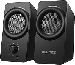 Bluedee Computer Speakers for Desktop PC, Plug & Play USB Speaker with 2 Speaker Units, Dynamic RGB Light PC Speakers, USB/Type-C Powered Wired Speakers for Desktop, Laptop, Projector