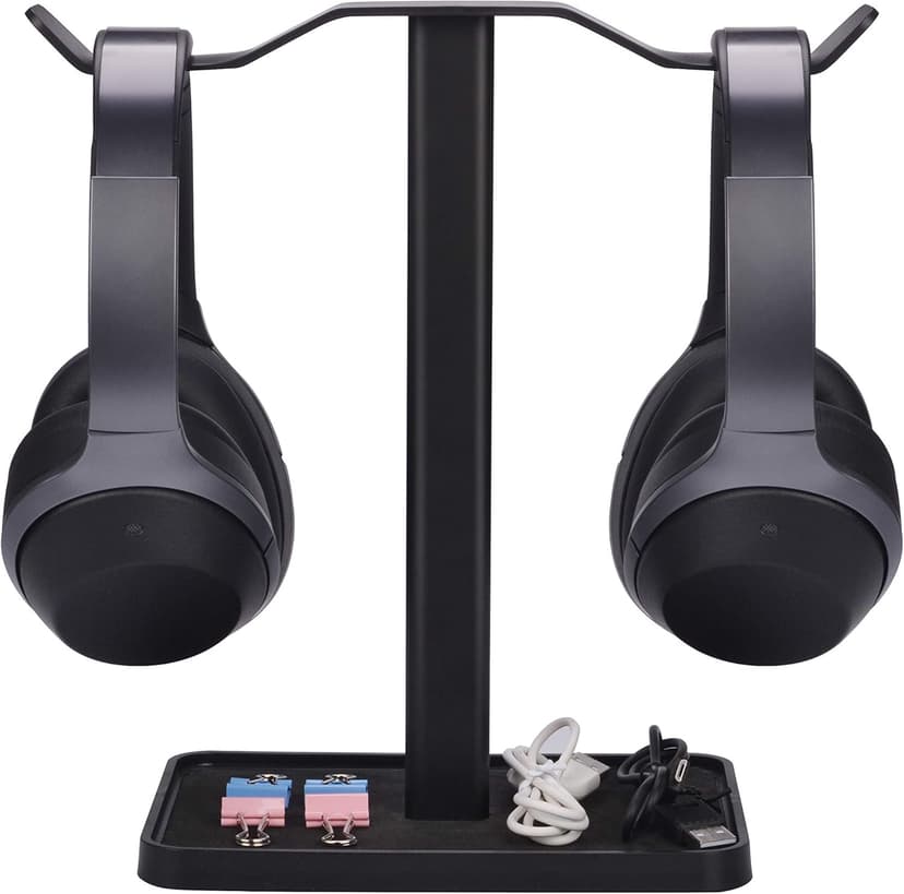 Avantree [Super Stable] Neetto Dual Headphones Stand for Desk, Aluminum Alloy & Metal Gaming Headsets Holder Hanger for Sennheiser, Sony, Audio-Technica, Bose, Beats, Akg, Display Mount - HS908
