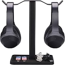 Avantree [Super Stable] Neetto Dual Headphones Stand for Desk, Aluminum Alloy & Metal Gaming Headsets Holder Hanger for Sennheiser, Sony, Audio-Technica, Bose, Beats, Akg, Display Mount - HS908