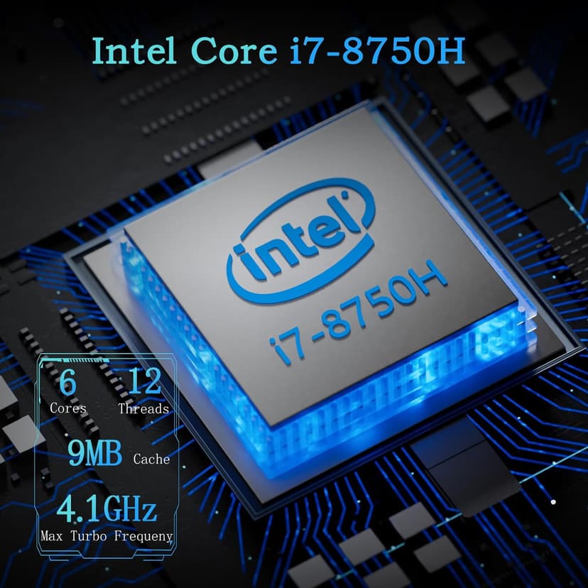 Mini PC Gaming, Intel Core I7-8750H Mini PC Nvidia GTX 1050 GDDR5 RGB Lights Desktop Mini Computer 16GB DDR4 512GB M.2 NVMe SSD, Support 4K Triple Display WiFi 6 BT 5.2, Windows 11 Pro