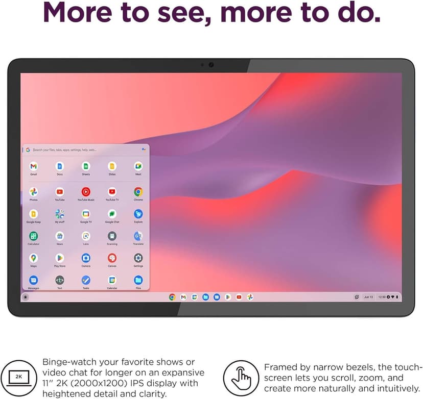 Lenovo Chromebook Duet 3 2-in-1 Tablet Laptop w/Detachable Keyboard (11" QHD Touchscreen, 8-Core Qualcomm CPU, 4GB RAM, 128GB (64GB eMMC + 64GB SD Card)) USI Pen, 8MP Webcam, Chrome OS, Grey
