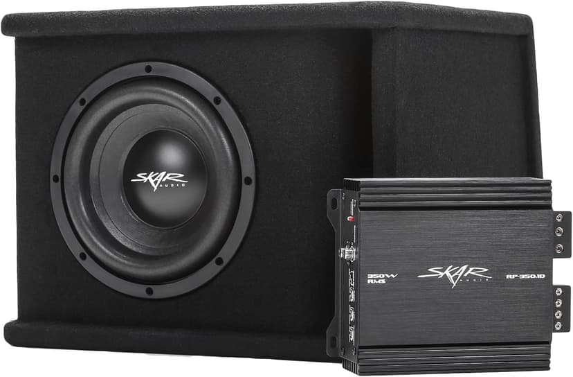 Skar Audio Single 8" Complete 700 Watt SDR Series Subwoofer Bass Package - Includes Loaded Enclosure with Amplifier
