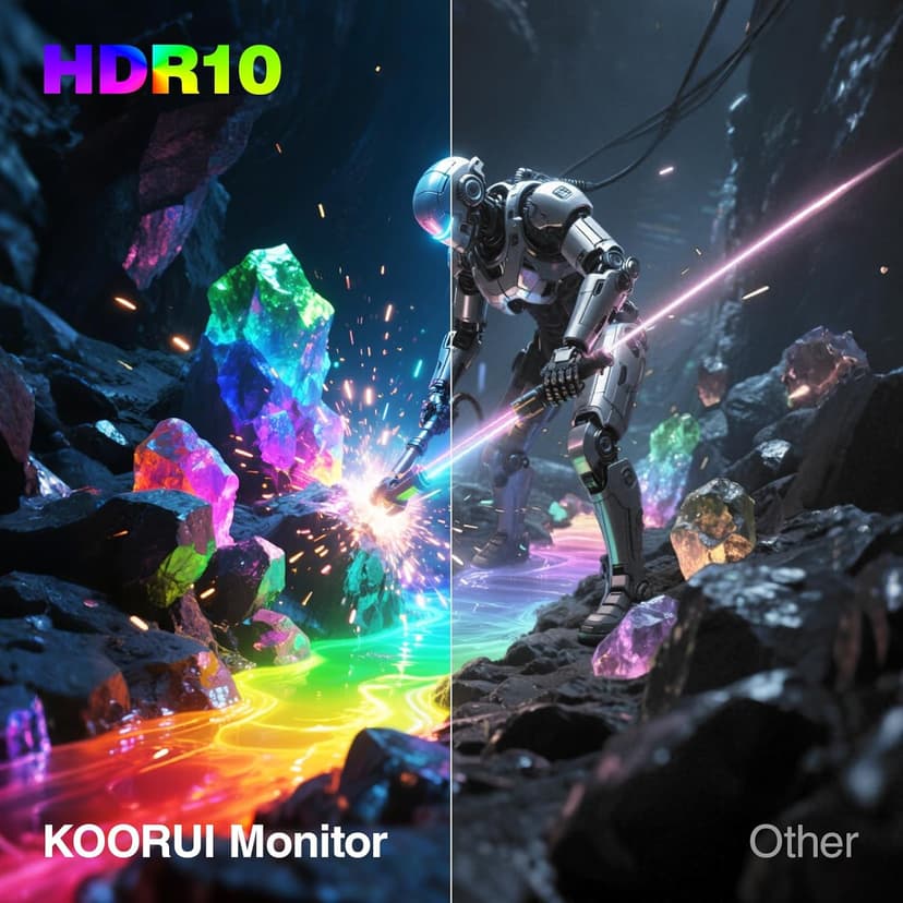 KOORUI 24 inch Curved Gaming Monitor 180Hz FHD 1080P Computer Monitor,1ms 1500R VA Display,Adaptive Sync, FreeSync Premium,HDR10,HDMI2.0X2&DP1.2,VESA Compatible,Tilt Adjustable,Eye Care,24E6CA