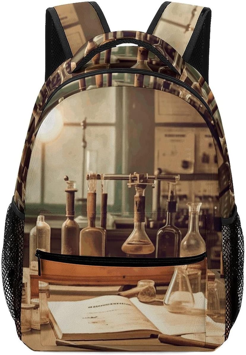 Vintage Chemistry Lab Backpack for Men Women Daypack Carry On Backpack for Travel Business Work Laptop Bag