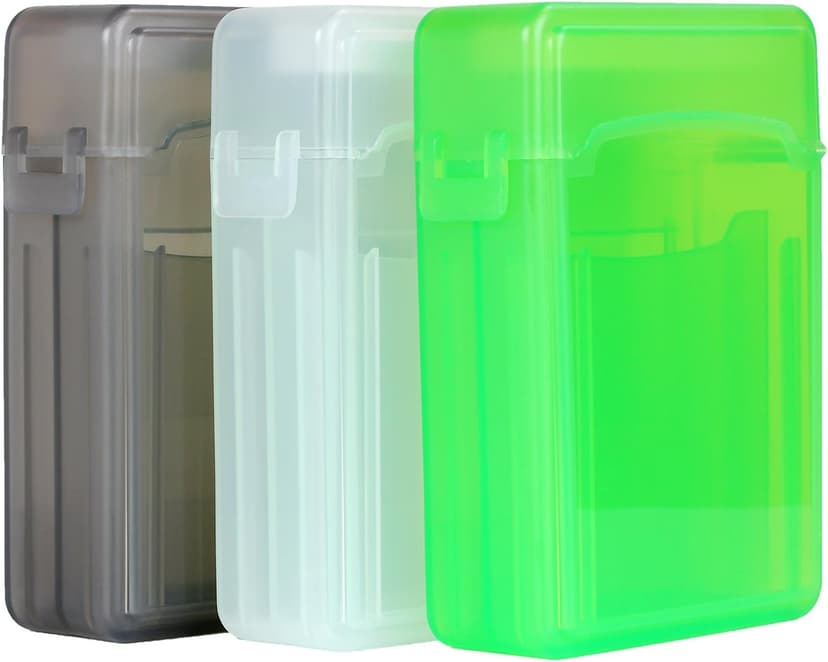 2.5 Inches SSD Hard Disk Drive Protection Storage Box Case For Solid State Disk, Pack of 3 Assorted Colors(Grey/White/Green)