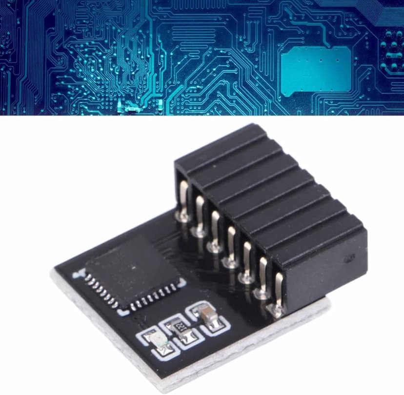 TPM 2.0 Module, Black PCB 14Pin SPI TPM 2.0 Encryption Security Module Remote Card Replacement TPM Chip Computer Components Fit for Motherboard Fit for Win11 System