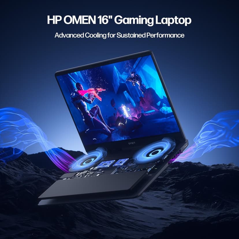 HP OMEN 16" Gaming Laptop 2K 144Hz - AMD Ryzen 9 8940HX, NVIDIA RTX 5060, 32GB RAM, 2TB SSD, RGB Backlit Keyboard, Wi-Fi 6E, Cooling Pad Bundle, Windows 11 Pro