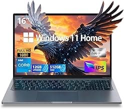 Gaming Laptop,Traditional Laptop Computers 16" Ultra-Slim-Core i5-(Up to 3.5GHz),12GB DDR4+512GB SSD,1920×1200 IPS 16:10 Display, WiFi&BT, HDMI/Type-C-Aluminum Laptop for Work&Play