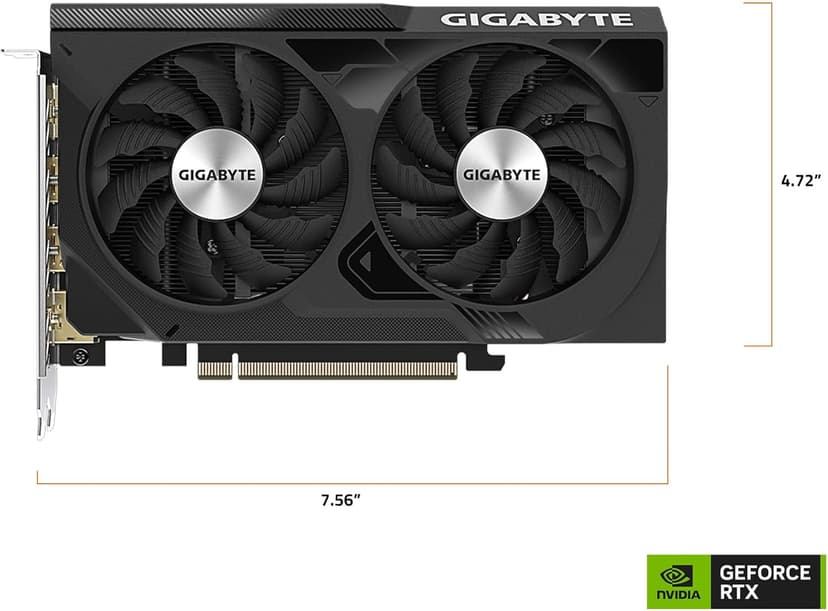 GIGABYTE GeForce RTX 4060 WINDFORCE OC 8G Graphics Card, 2X WINDFORCE Fans, 8GB 128-bit GDDR6, GV-N4060WF2OC-8GD Video Card