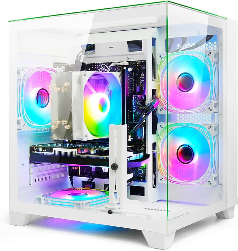 LXZ Gaming PC Desktop 12th I5-12400F, 6 core 2.5GHz Desktop Computer, GeForce RTX 3050, 32G DDR4 RAM, 1TB NVME SSD, Prebuilt Tower Computer for Gaming, Home and Office (White)