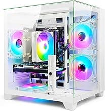 LXZ Gaming PC Desktop 12th I5-12400F, 6 core 2.5GHz Desktop Computer, GeForce RTX 3050, 32G DDR4 RAM, 1TB NVME SSD, Prebuilt Tower Computer for Gaming, Home and Office (White)