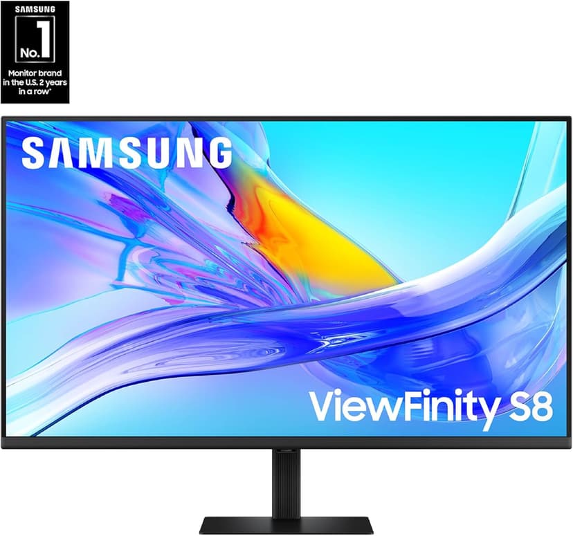 Samsung 37-inch ViewFinity S8 (S80UD) 4K UHD HDR10 High Resolution Monitor, USB-C, Height Adjustable Ergonomic Stand, Built-in KVM Switch, Advanced Eye Care, LS37D800UANXZA, 2025