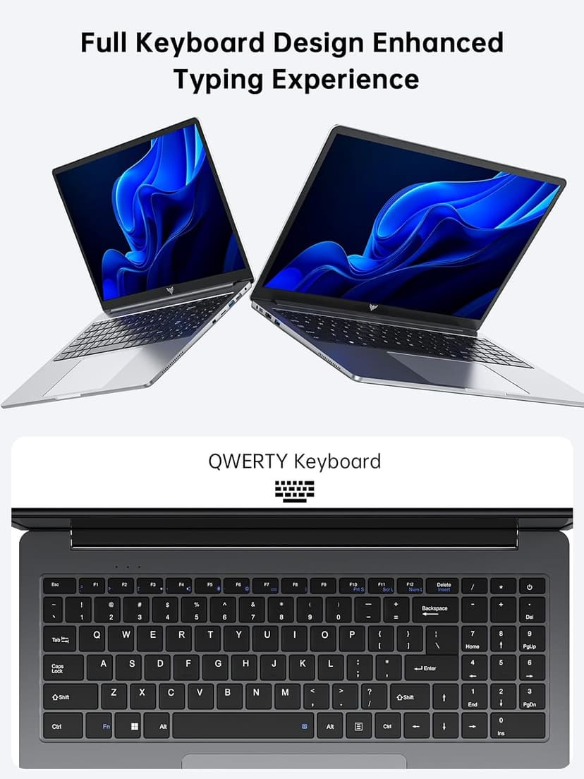 Laptop Computer Intel N97 15.6-in 16GB DDR4 512GB SSD Traditional Laptops Numeric Keypad WiFi 5 HDMI Type-C USB3.2 Webcam 3.5mm Audio Office Laptops Home Laptops