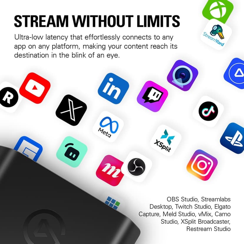 Elgato 4K X – Capture Up to 4K144 with Ultra-Low Latency on PS5|Pro, Xbox Series X|S, Nintendo Switch 2, OBS and More, HDMI 2.1, VRR, HDR10, USB 3.2 Gen 2, for Streaming & Recording, PC|Mac|iPad