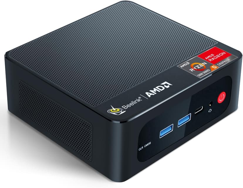 Beelink Mini PC AMD Ryzen 5 5500U (up to 4.0GHz, 6C/12T), Mini Computers 16G DDR4 RAM 500GB M.2 2280 NVME SSD, 4K Triple Display/WiFi6/BT5.2/2.5G LAN