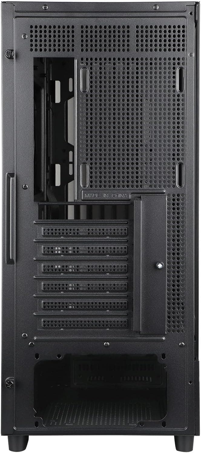 D1 Tempered Glass PC Case Meshify - Walnut Wood Front - Mesh and Glass Side Panel - Can Build in Up to 12 ARGB PWM Fans - High Airflow Mid Tower PC Gaming Case for ATX/mATX/ITX Motherboards Black