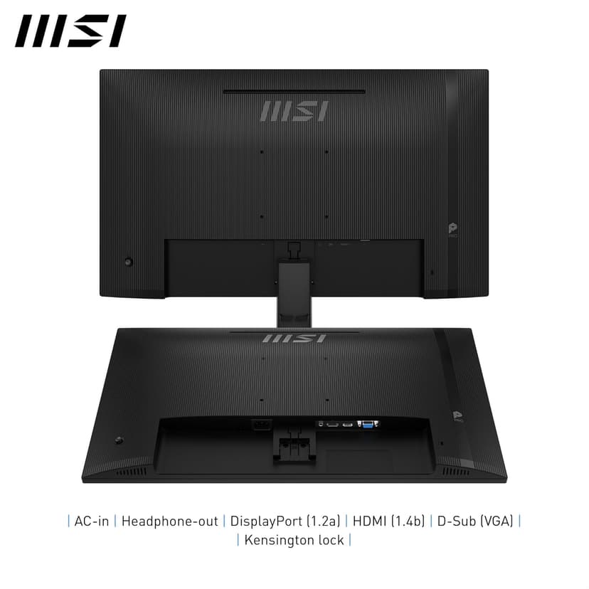 MSI PRO MP271A E2 27-inch IPS 1920 x 1080 (FHD) Gaming Office Monitor, 120Hz, Free-Sync, HDMI, DisplayPort, VGA Port, VESA Mountable, Tilt, Speaker, 4-Side Slim Bezel 1ms, Black