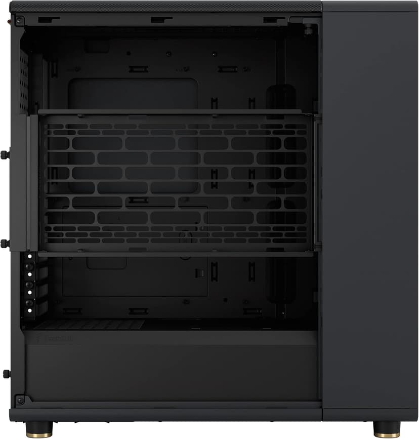 Fractal Design North - Genuine Walnut Wood Front - Mesh Side Panels - Two 140mm Aspect PWM Fans Included - Type C USB - ATX Airflow Mid Tower PC Gaming Case,Charcoal Black