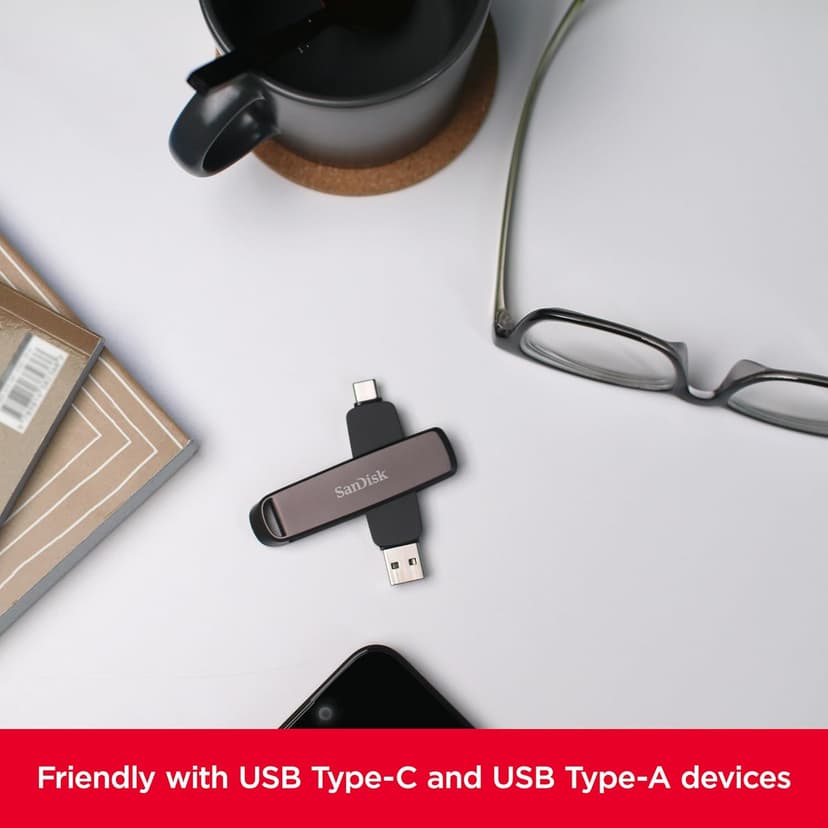 SanDisk 1TB Extreme PRO Dual Drive - Up to 1,000MB/s, USB Type-C, and USB Type-A, High-Performance Flash Drive - SDDDE1-1T00-G46