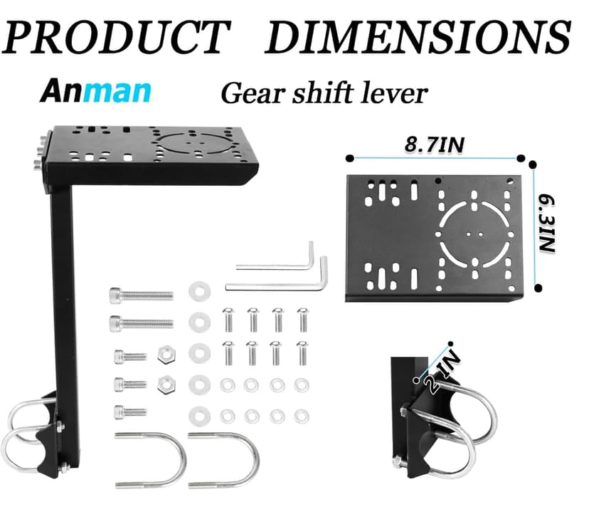 Anman Racing Simulator Cockpit 50mm Large Round Tube Vertical Bracket Seat with Monitor Display TV Stand Fit for Logitech/Thrustmaster/Fanatec G29 G920, Wheel Shifter Pedals NOT Included