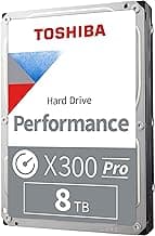 Toshiba X300 PRO 8TB High Workload Performance for Creative Professionals 3.5-Inch Internal Hard Drive – Up to 300 TB/Year Workload Rate CMR SATA 6 GB/s 7200 RPM 512 MB Cache - HDWR780XZSTB