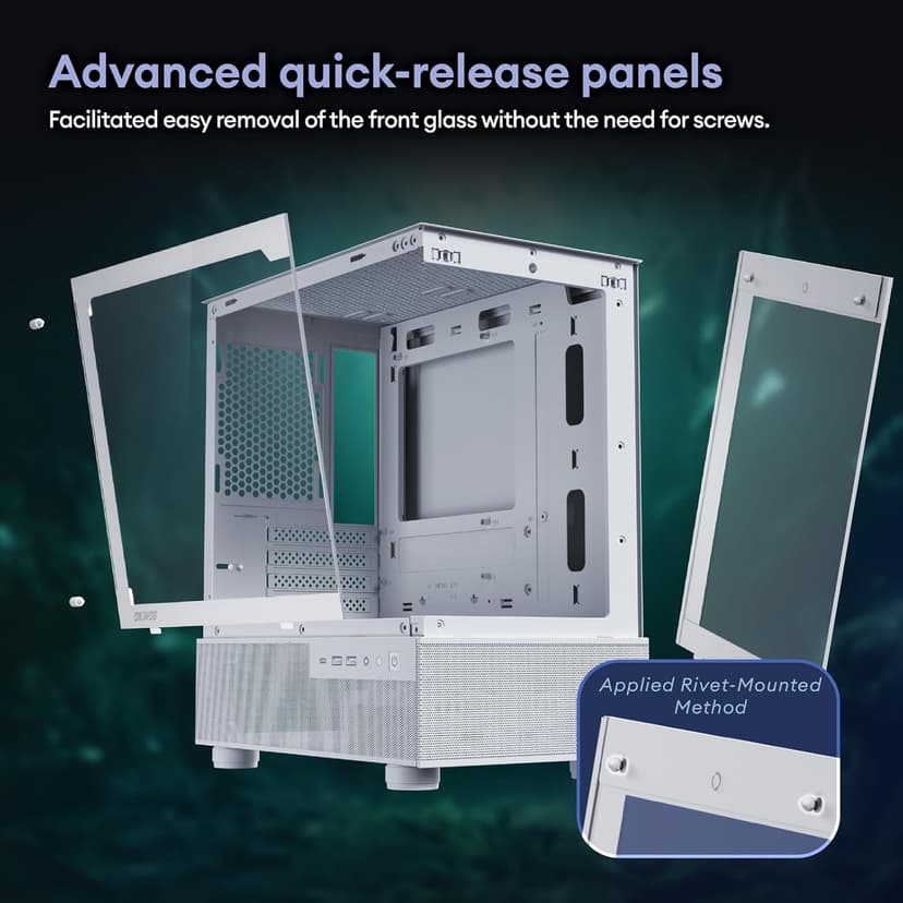 Aqua 3, Micro ATX Case, MATX PC Case with 3 X 120mm 3-Pin ARGB Fan Pre-Installed, Panoramic View Tempered Glass Front & Side Panel, with Type C Port, Black