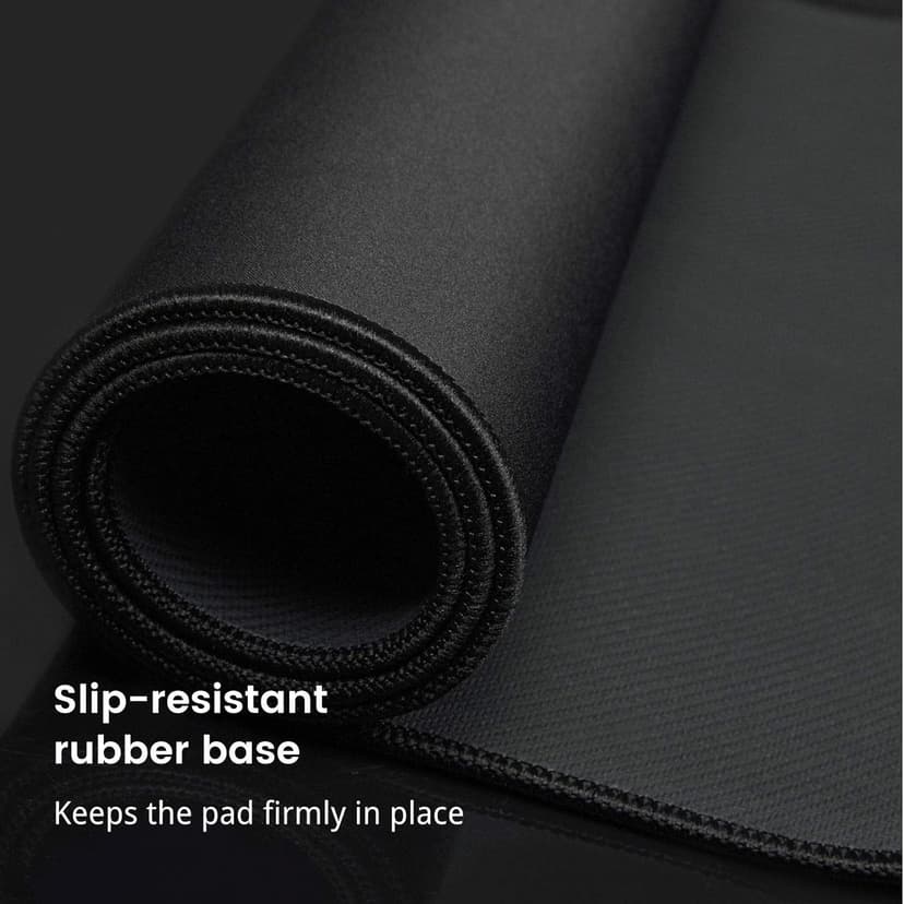 TEDNETGO Large Gaming Mouse Pad, Waterproof Extra Large Big Mouse Pad with Stitched Edge, XXL Non-Slip Black Computer Long Mousepad Desk Mat for Gamer, Office & Home, Black