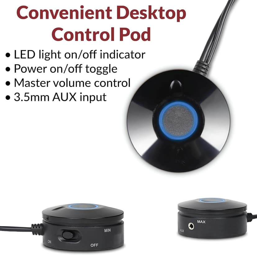 Cyber Acoustics CA-3090 2.1 Speaker System with Subwoofer with 18W of Power – Easy Setup and Convenient Controls, Great for Music, Movies, and Gaming