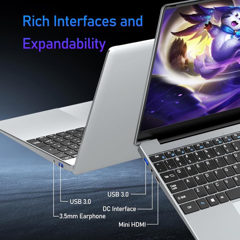 Gaming laptop,15.6 inch Laptop Computer, Laptops Celeron N5095 Processor, 24GB DDR4 512GB SSD, FHD 1920 * 1080 Display,180 Angle Opening,Backlit Keyboard,Mini-HDMI,Traditional Computers,win 11 pro