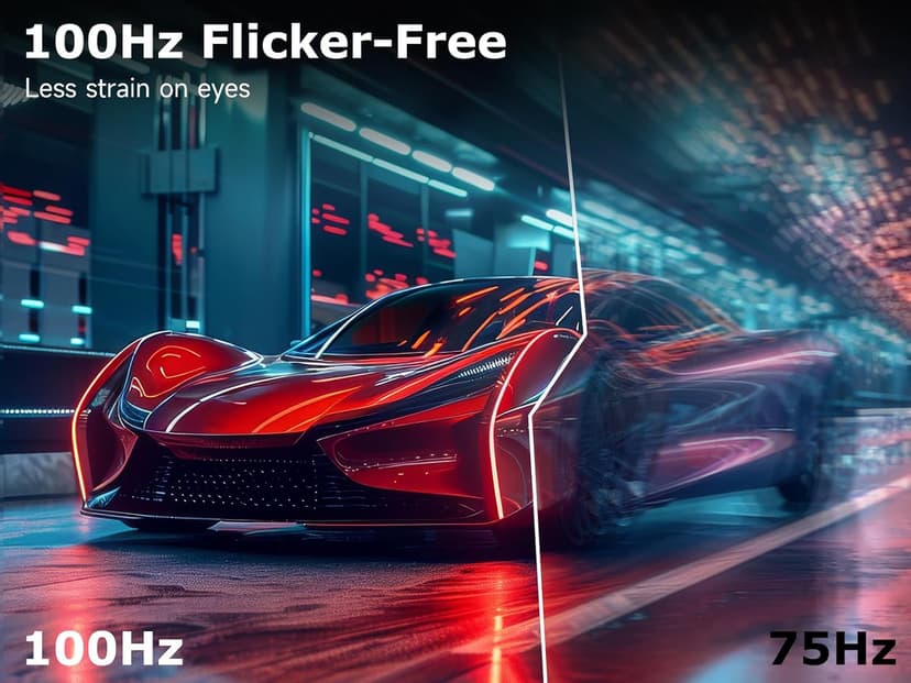 24 Inch Monitor, FHD 100Hz 1080P, IPS 16:9 Frameless Computer Monitor, 99% sRGB, Low Blue Light Eye Care, FreeSync, PC Screen Built-in Speakers, HDMI VGA Display, VESA, Tilt Adjustable, Black