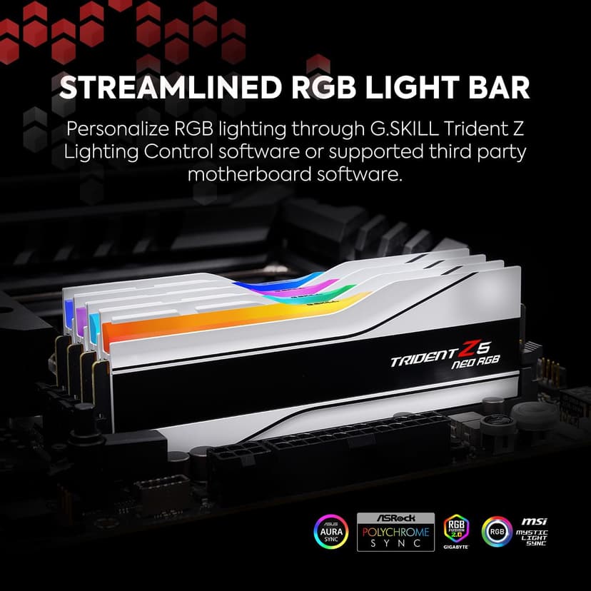 G.SKILL Trident Z5 Neo RGB Series (AMD Expo) DDR5 RAM 32GB (2x16GB) 6000MT/s CL30-36-36-96 1.35V Desktop Computer Memory UDIMM - Matte White (F5-6000J3036F16GX2-TZ5NRW)