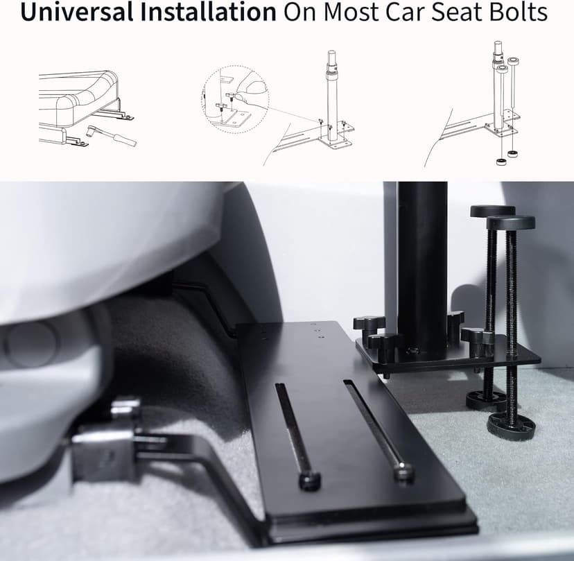 VIVO Single Laptop Car Mount, Fully Adjustable Extension, Notebook Stand for Trucks, Vans, and SUVs, Articulation and Height Adjustment, Black, MOUNT-CAR01