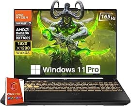 ASUS TUF A16 Gaming Laptop, Radeon RX 7700S 8 GB(Beats RTX 4060), AMD Ryzen 7 7735HS(Up to 4.75 GHz, Beats i7-13620H), 16" FHD 165 Hz, 64 GB DDR5, 2 TB SSD, Wi-Fi 6, Windows 11 Pro, Office 2024