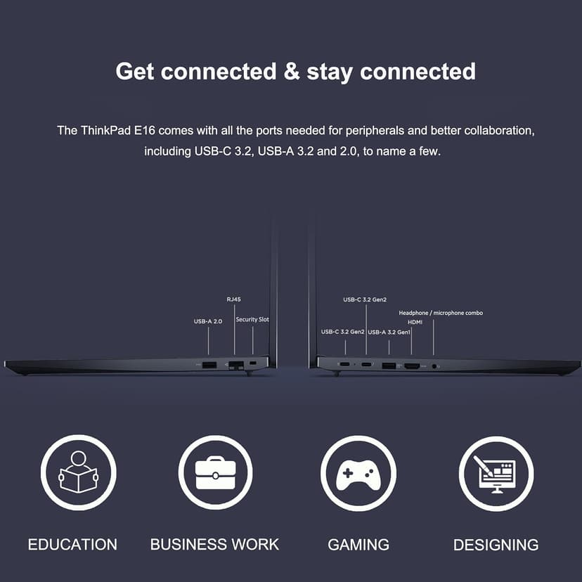 Lenovo ThinkPad E16 Business Laptop (16" FHD+ Touchscreen, Intel 13th Gen 10-Core i7-1355U, 40GB RAM, 1TB SSD) Backlit, Fingerprint, FHD Webcam, Ethernet, Thunderbolt 4, Win 11 Pro w/ AI Copilot