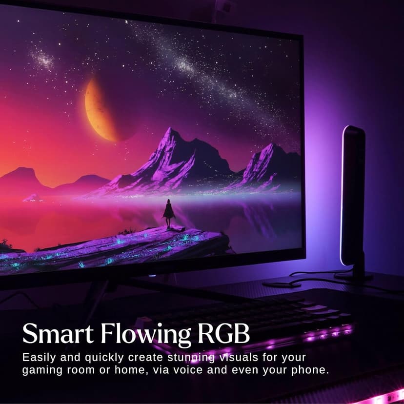 Smart LED Light Bars -RGB Lights w/ 16M Colors -RGB Light Bar for Room, Music Sync, Entertainment & LED Gaming - LED Bar Lights for Gaming Setup Accessories - Colorful Lighting (7-Pc Set)