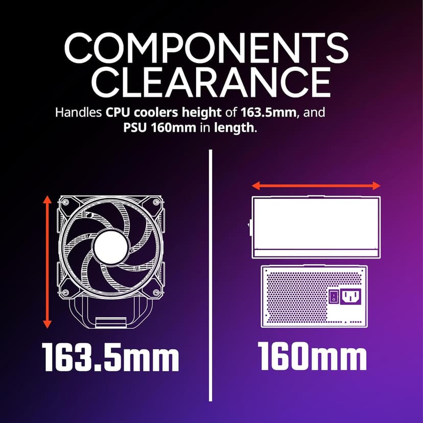 Cooler Master Elite 301 Lite Micro-ATX High Airflow Minimalist PC Case, 365mm GPU Max, Compatible RTX 5080|RX 7090 XT, 280mm AIO Max, Type C, Tempered Glass, 120mm PWM Fan, Intakes Grill