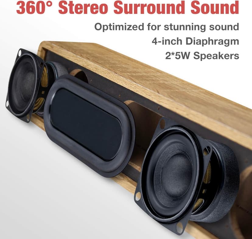 MICA Computer Speakers, Wired Computer Sound Bar, Wooden Mini Soundbar, USB Powered PC Speakers for Desktop Monitor, Laptop, Tablet, 3.5mm Aux Connection, Angled (Yellow)