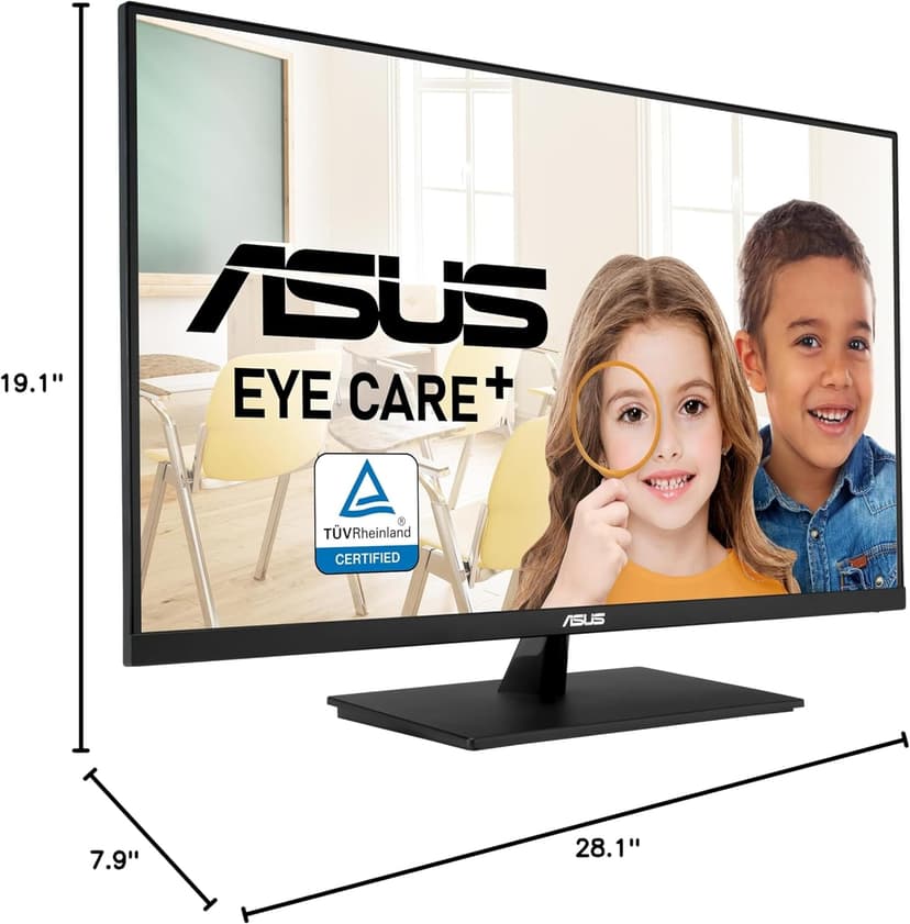 ASUS 31.5” 4K HDR Eye Care Monitor (VP327Q) – UHD (3840 x 2160), 99% sRGB, HDR-10, Adaptive-Sync, Speakers, DisplayPort, HDMI, Flicker Free, Blue Light Filter, VESA Mountable,Black