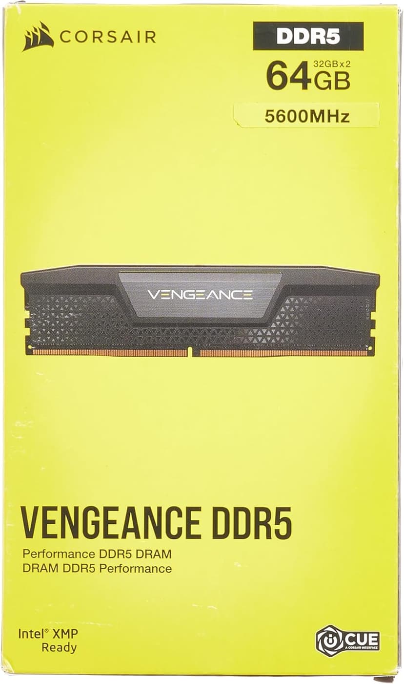 CORSAIR VENGEANCE DDR5 RAM 64GB (2x32GB) 5600MHz CL40-40-40-77 1.25V Intel XMP Desktop Computer Memory - Black (CMK64GX5M2B5600C40)