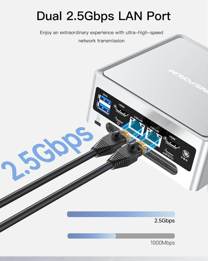 MINISFORUM Mini PC NAB9 Intel Core i9-12900HK 14 Cores/20 Threads,up to 5.0GHz 32GB RAM 1TB PCIe4.0 SSD,Dual 2.5 G RJ45 LAN Mini Computer,2 x HDMI/USB-C(4K@60Hz),7X USB Ports,Mini Computer