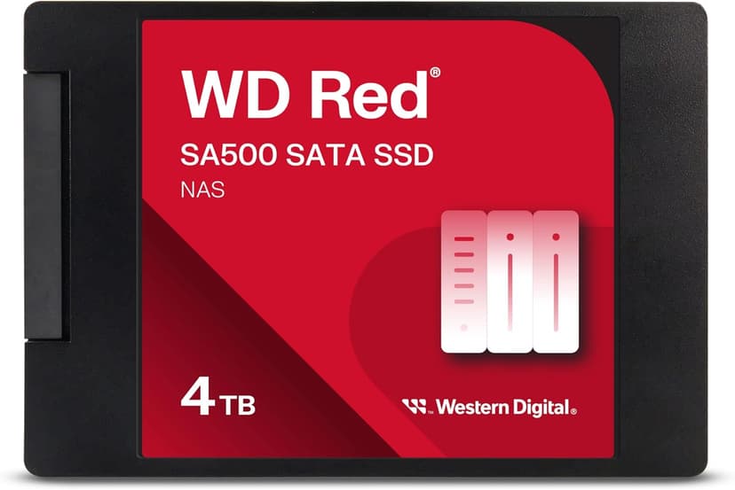 Western Digital 4TB WD Red SA500 NAS 3D NAND Internal SSD Solid State Drive - SATA III 6 Gb/s, 2.5"/7mm, Up to 560 MB/s - WDS400T2R0A