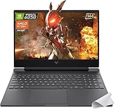 HP Victus Gaming Laptop, 15.6-inch FHD IPS 144Hz, AMD Ryzen 5-8645HS, NVIDIA GeForce RTX 4050, Wi-Fi 6, Backlit KB, Win11 Home, w/Mouse Pad (16GB RAM |1TB PCIe SSD)
