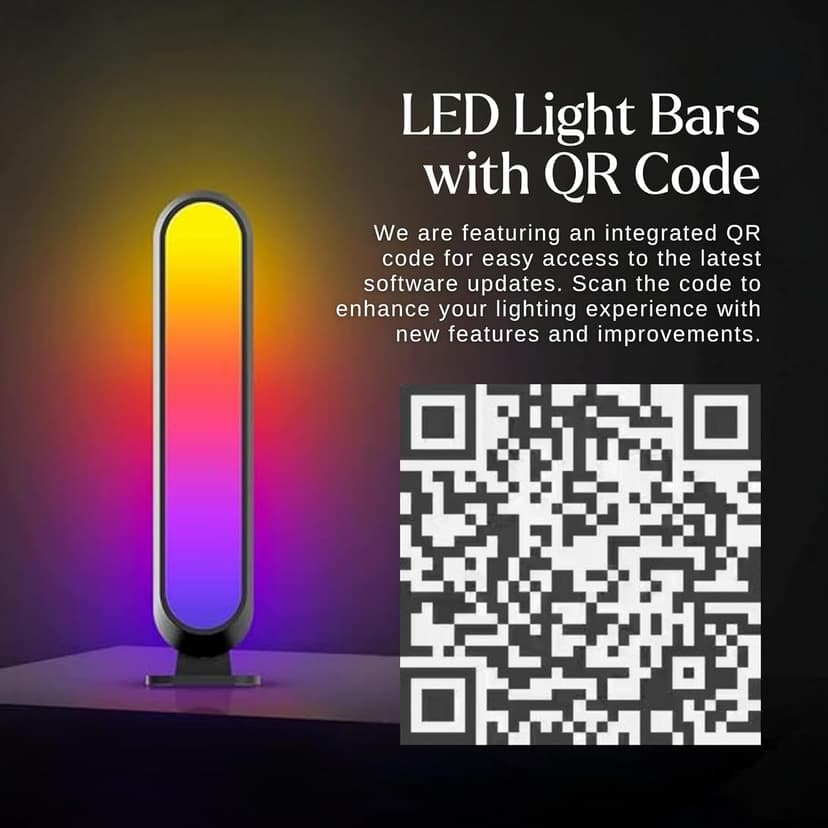 Smart LED Light Bars -RGB Lights w/ 16M Colors -RGB Light Bar for Room, Music Sync, Entertainment & LED Gaming - LED Bar Lights for Gaming Setup Accessories - Colorful Lighting (7-Pc Set)