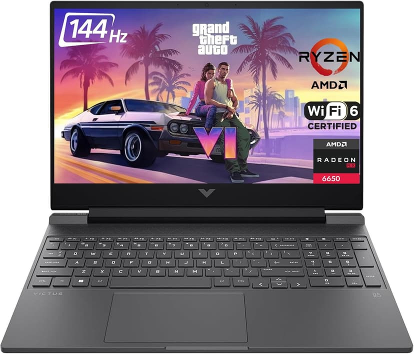 HP Victus 15 Gaming Laptop (15.6" FHD 144Hz IPS, AMD Ryzen 5 7535HS, 32GB DDR5 RAM, 1TB PCle SSD, (Radeon RX 6550M 4GB Beat RTX3050)) Backlit KB, Wi-Fi 6, Webcam, Ethernet, Win 11 Home