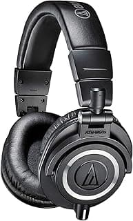 Audio-Technica ATH-M50x Professional Studio Monitor Headphones, Black