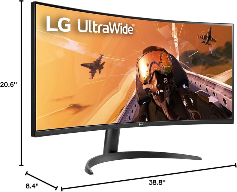 LG 34WP60C-B 34-Inch 21:9 Curved UltraWide QHD (3440x1440) Gaming Computer Monitor with 160Hz sRGB 99% Color Gamut and HDR 10, AMD FreeSync Premium and 3-Side Virtually Borderless Screen Tilt,Black