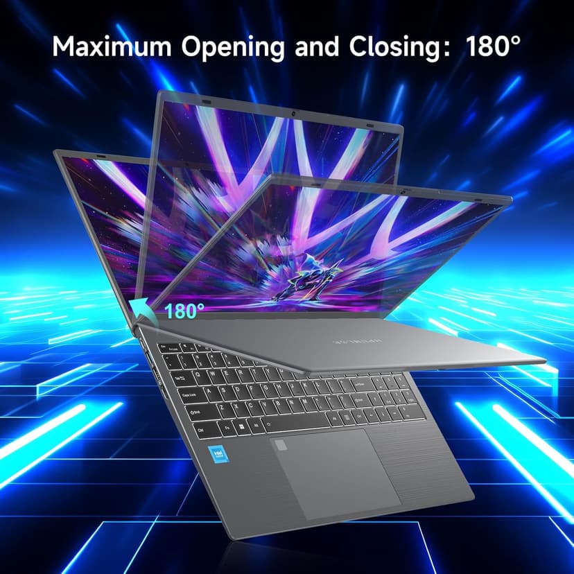 Windows11 Intel Laptop 15.6”HD Display（Celeron N5095）16GB RAM 256GB SSD Storage，With Free Office 2024 | Fingerprint Unlock | Privacy Camera | Backlit Keyboard，Suitable for Student and Business