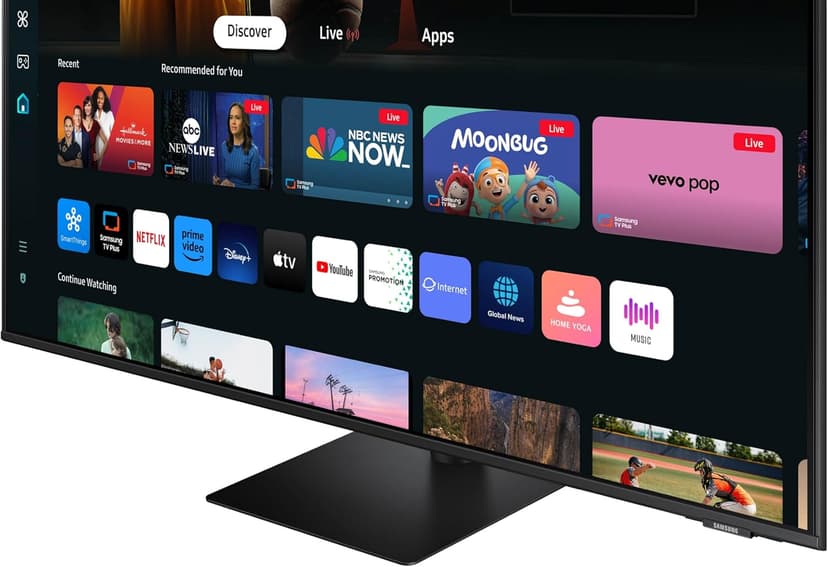Samsung 43-Inch M7 (M70D) Series 4K UHD Smart Monitor, Speakers, HDR10, USB-C, Multiple Ports, Gaming Hub, SolarCell Remote, Vision Accessibility Tools, LS43DM702UNXGO, Black