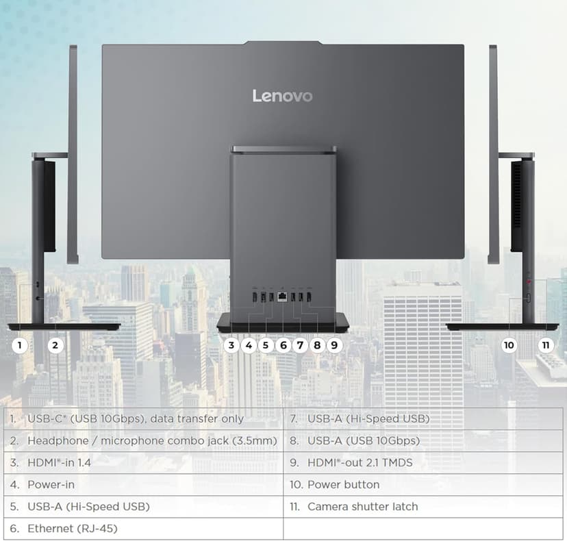 Lenovo ThinkCentre Neo 50a Gen 5 Business All-in-One PC, 27" FHD, Intel Core i7-13620H (Beats Intel i9-12900), 32GB DDR5, 1TB NVMe, Wi-Fi 6 + BT, RJ-45, Webcam, Wired KB & Mouse, Win 11 Pro - Black